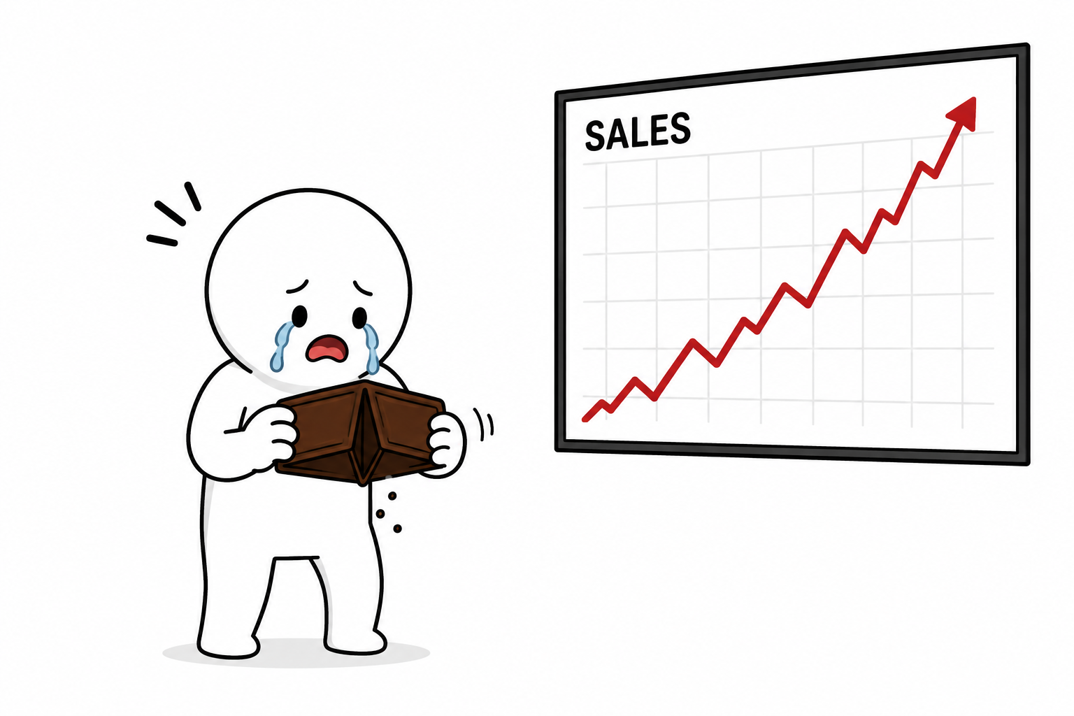 More sales less cash