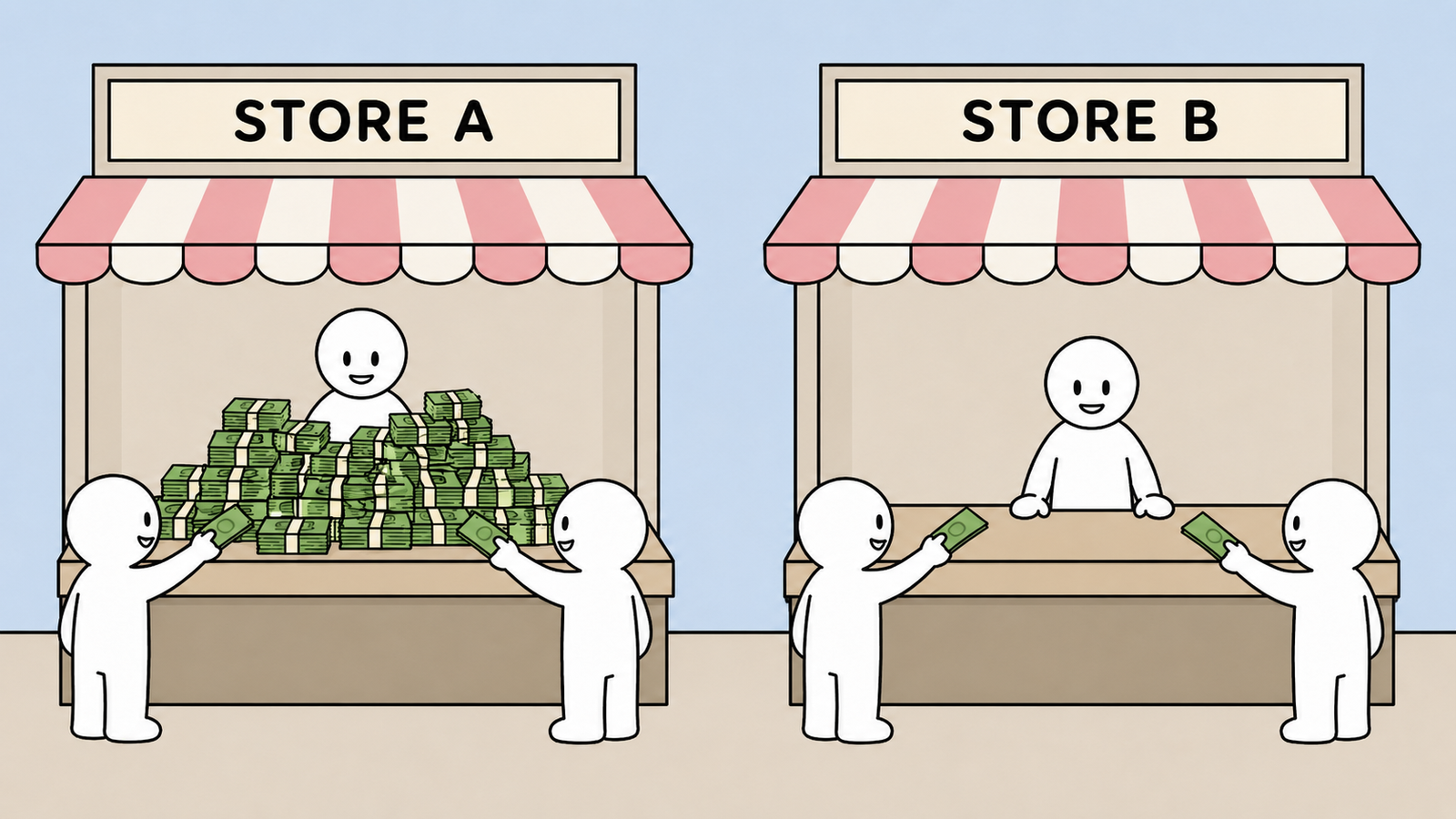 More sales less cash